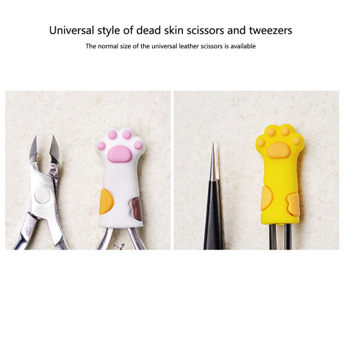 (Yellow) Cute cat's claw protective cover practical anti-fall three colors available 2
