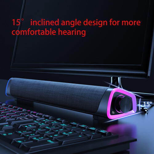 5.0 Speaker 3D Surround Soundbar Wired Computer Speakers-Black 2