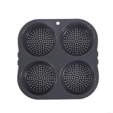 Silicone Hamburger Bun Mold, 4Cavity, OvenSafe, NonStick, FoodGrade Silicone