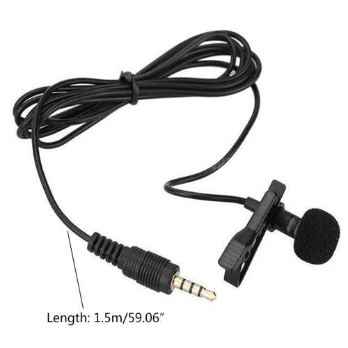 External 3.5mm Hands-Free Wired Lapel Clip Microphone for 1