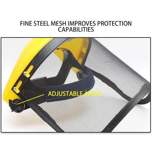Safety Face Shield Chainsaw Face Shield Adjustable Headgear Wire Visor Hard Hat Adapter For Arborist Yard Work Forestry 2