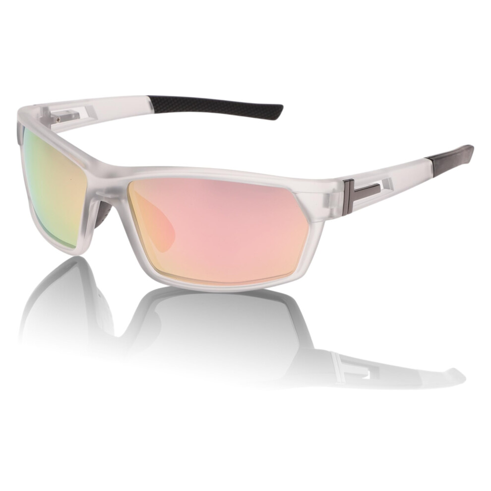 Motorcycle Riding Goggles Uv400 Antiglare Antifog Sunglasses Pink Lens Clear Frame Black 9094768695012