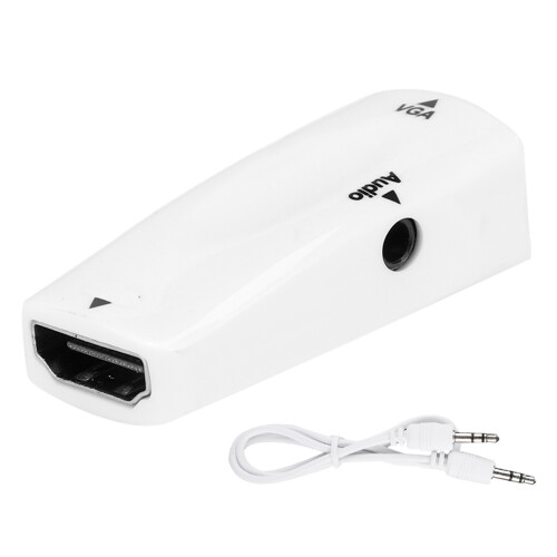Adaptateur VGA interface multimédia 1080P HD blanc 1