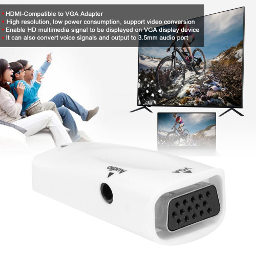 Adaptateur VGA interface multimédia 1080P HD blanc 2