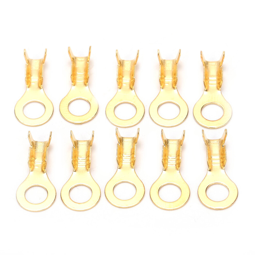 Au Brass Lug Ring Terminals 100 Pack M4 4.2Mm Cold Pressed For Cables 9391378178899