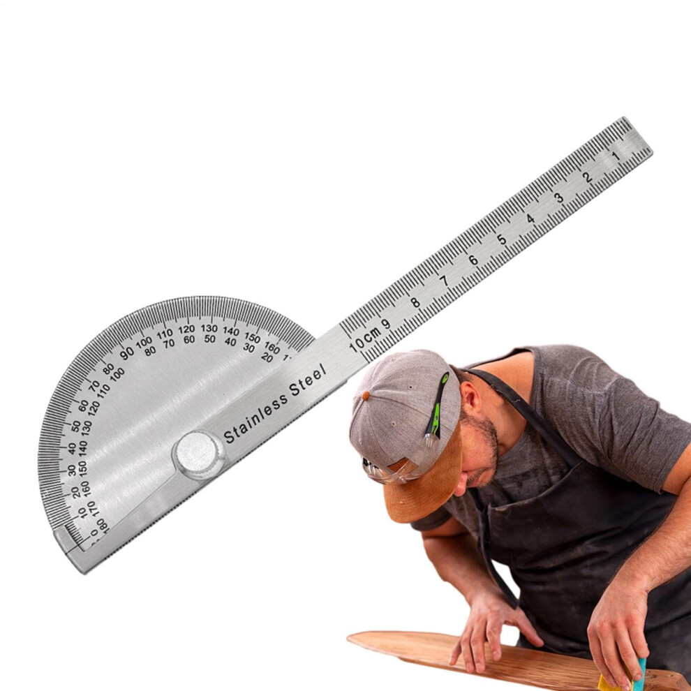 Angle Protractor | 180 Degree Swing Arm Protractor, 10cm Solid Ruler, Geometry Math Drawing Measuring Finder Tool