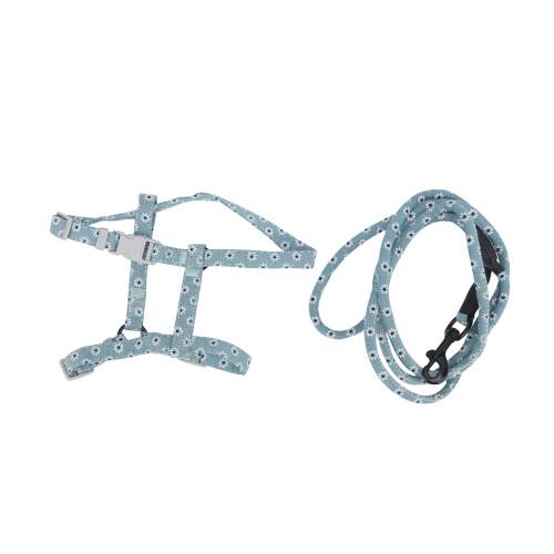 Adjustable Cat Walking Set M - Lightweight Harness & Leash in Light Green 1