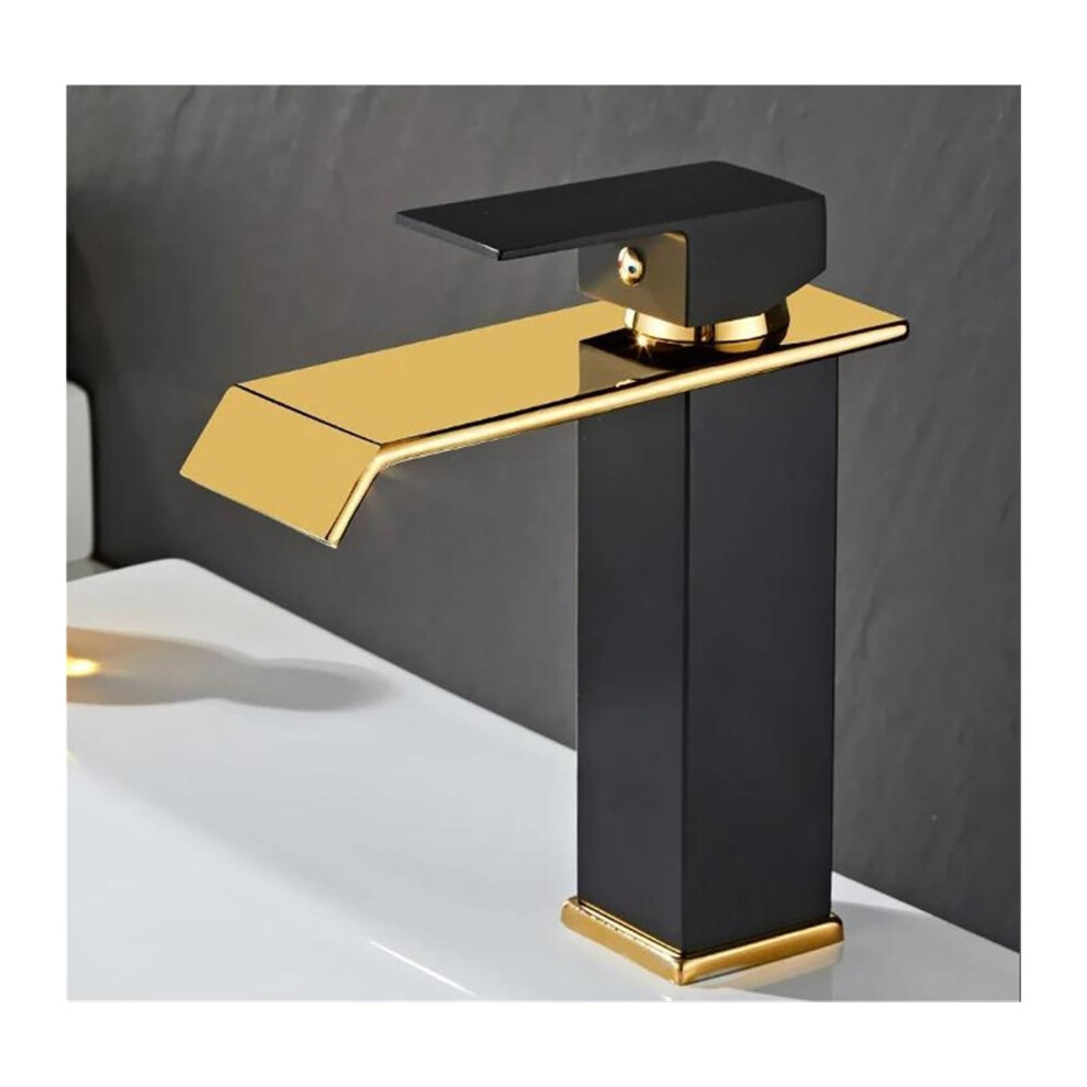 Faucet Brass Sink Faucet Black Tall Short Bathroom Basin Waterfall Countertop Installation Hot And Cold 9094768695463