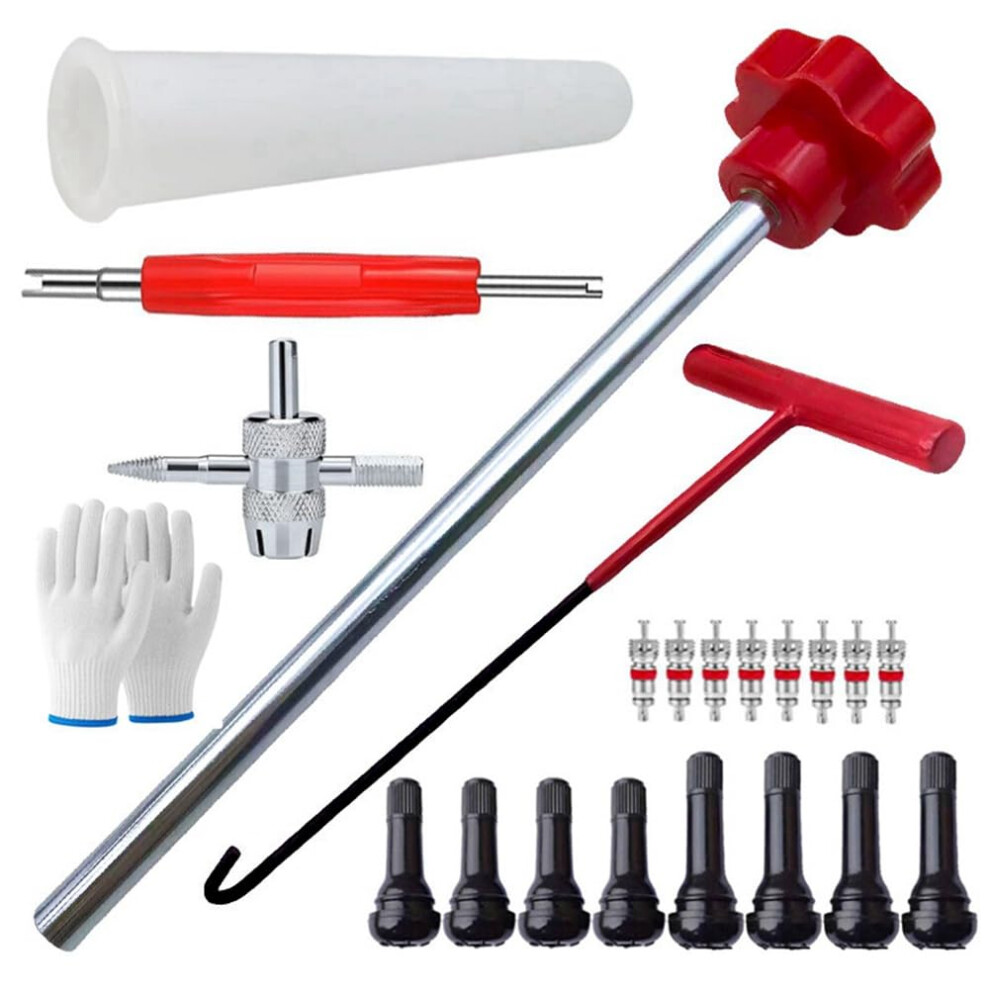 23Pcs Tire Valve Stem Tool Kit With Puller And Installer For Quick Tire Durable Metal Construction 9187378734278