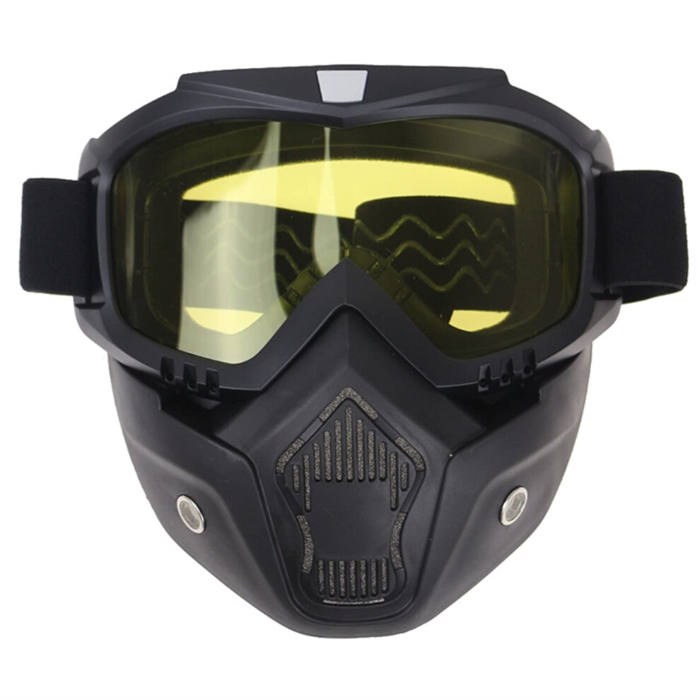 Motorcycle Goggles With Face Mask Windproof Eye Protection For Motocross Offroad Riding Yellow 9199774438926