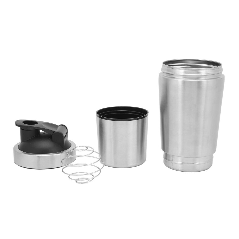 Stainless Steel Protein Shaker Bottle with Measurement Scale, LeakProof Lid for Gym and Travel