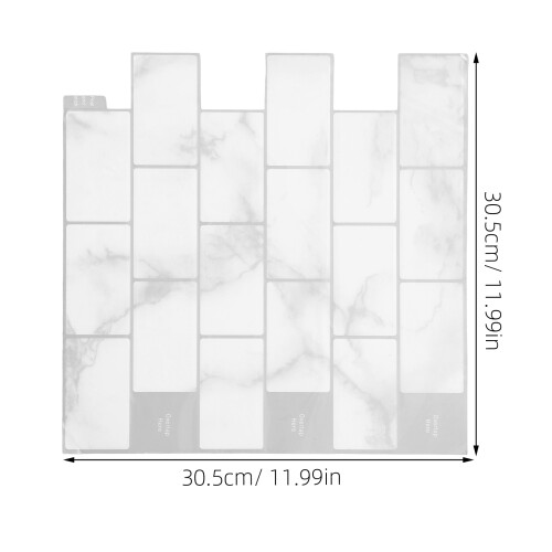 10Sheets 3D Gel Peel and Stick Wall Protector for Kitchen Light Grey 2