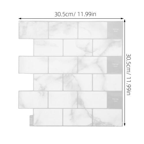 10Sheets 3D Gel Peel and Stick Wall Protector for Kitchen Light Grey 1
