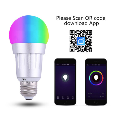 Smart Light Bulb With Bluetooth, Dimmable Smart Bulb With Smartphone Control Over 16 Million Colors Compatible With IOS And Android Devices Wireless 1