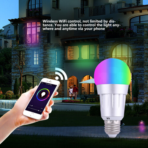 Smart Light Bulb With Bluetooth, Dimmable Smart Bulb With Smartphone Control Over 16 Million Colors Compatible With IOS And Android Devices Wireless 2