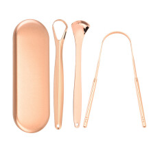 Oral Hygiene Tool, Salon Quality Tongue Scraper Stainless Steel Bad Breath Prevention for Travel (3Pcs) For Halloween Parties For Nightclubs