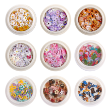 Sprinkles Cré Polaiméire le haghaidh Ealaín Ingne & Ceardaíocht DIY, Seicíní Bláthanna le hÉifeacht 3D, Neamh-tocsaineach & Sábháilte do
