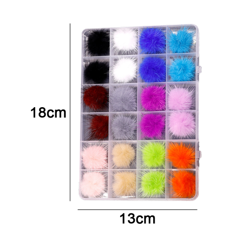Μπάλες Pom Pom από Απομίμηση Γούνας, Μίνι Μπάλες Pom Pom από Γούνα για Χειροτεχνίες DIY, 1
