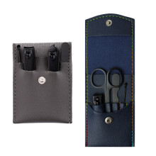 Set per manicure e pedicure, kit tagliaunghie in acciaio inossidabile, custodia protettiva portatile in pelle, ben riposto in borsa, elegante
