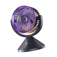 Rechargeable USB Desk Fan with Digital Display, Quiet 100 Speed Settings, Wall Mount Night Light for Office and Home