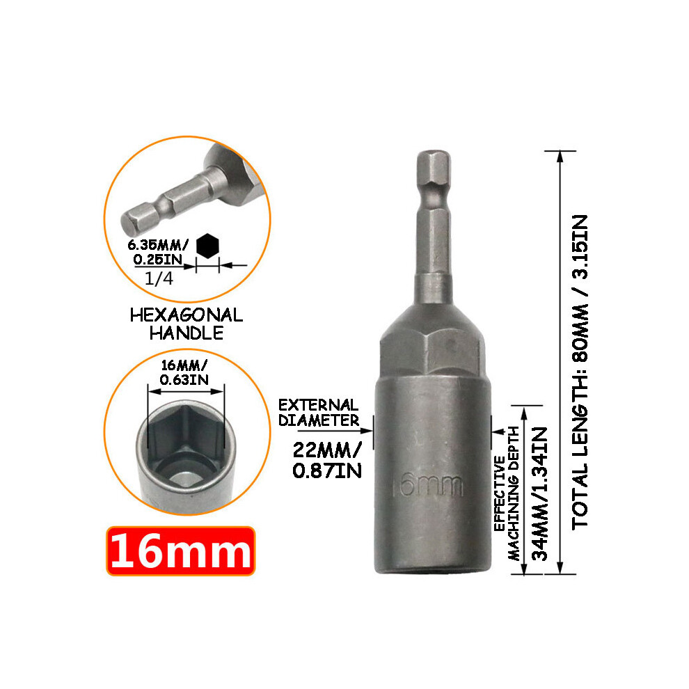 (F) Drill Sleeve Wind Batch Sleeve Deepened Inner Hexagonal Screwdriver Batch Nut Wrench 3691628821091