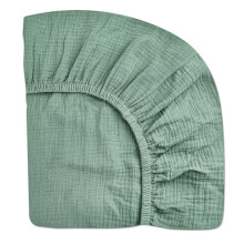 Mini Crib Sheets Fitted 24 x 38 Inches Mini Cribs Muslin Roman Green Boho Style Soft Breathable