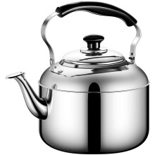 4L Stainless Steel Whistling Kettle with Heat Resistant Handle for Stovetop Tea or Coffee Silver