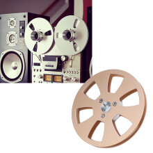 5in Aluminum Alloy Empty Tape Reel for 1/4in Tape 6-Hole Gold