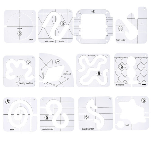 (D) Acrylic DIY Sewing Patchwork Ruler Special-shaped Hollow Sewing Kit Patchwork Template 1
