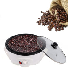 Electric Large Capacity Home Coffee Bean Roaster with Adjustable Temperature for Nuts and Seeds White