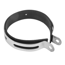 Edelstahl-Motorrad-Auspuffschellen mit Gummi, schwarz/silber