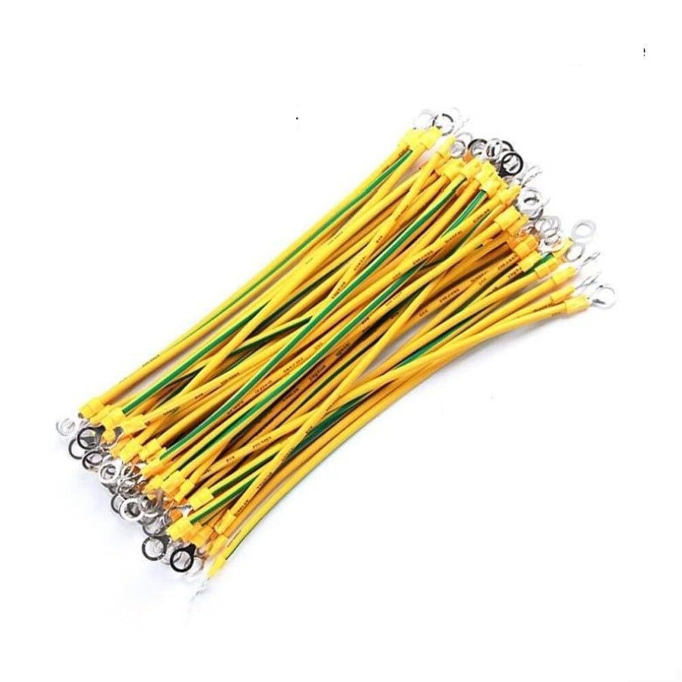 Solar Pv Ground Wire 14Awg Yellow Green Cable Pack Of 20 With Terminals For Secure Connection 9187378735459