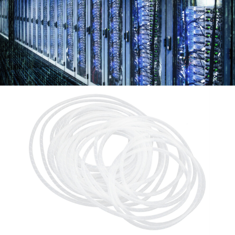 Cable Organizer: 10Mm X 7.5M Spiral Wire Wrap Sleeve White Color 8701378186311
