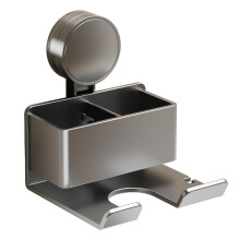 Hair Dryer Holder Wall Mounted with Suction Cup, RustResistant Alloy Bathroom Organizer
