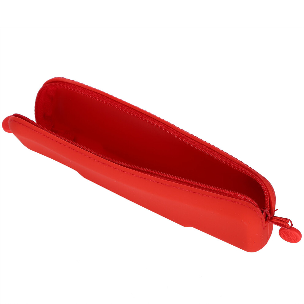 Mini Silicone Zipper Pouch For Cosmetics Travel Makeup Storage Bag Red 3381378188932