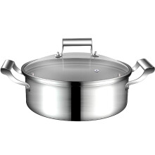 Induction Cooking Pan with Glass Lid and StayCool Handles, 304 Stainless Steel, Oven and Dishwasher Safe