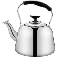 2L Stainless Steel Whistling Kettle with Loud Whistle, Bakelite Handle, Mesh Strainer, Silver