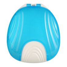Estojo para aparelho ortodôntico com design exclusivo de trava, leve e portátil, ideal para guardar dentaduras e protetores bucais em viagens.