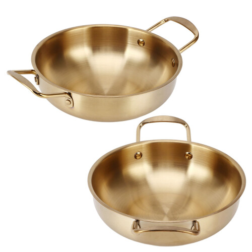 Goldfarbener koreanischer Ramen-Topf,