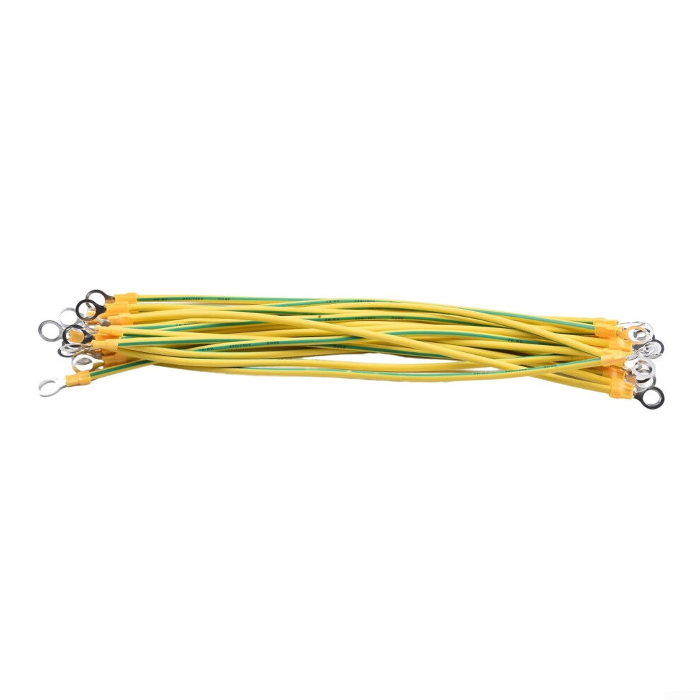 Solar Pv Ground Wire 20Pcs 12Awg Yellow Green Copper Grounding Cable With Terminals For Solar System 9187378736487