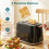 Homcom (Black) HOMCOM Kettle and Toaster Set with Limescale Filter, Crumb Tray 7