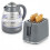 Homcom (Grey) HOMCOM Kettle and Toaster Set with Limescale Filter, Crumb Tray 2