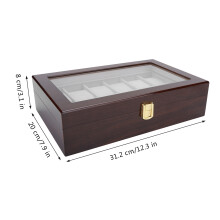 12 Grids Holz Uhr Display Box Organizer Handgelenk