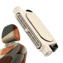 Car Backseat Fan with Clip, DoubleTurbo Cooling, 3000mAh Rechargeable, 360 Adjustable Airflow