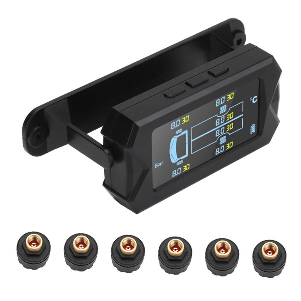Wireless Tire Pressure Monitoring System With Solar Usb Dual Power, 6Wheel Display And Realtime Alerts 9094768699188