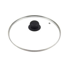 Universal Pan Lid 34CM, Transparent Glass Pot Cover, Heat Resistant Handle, Easy to Clean