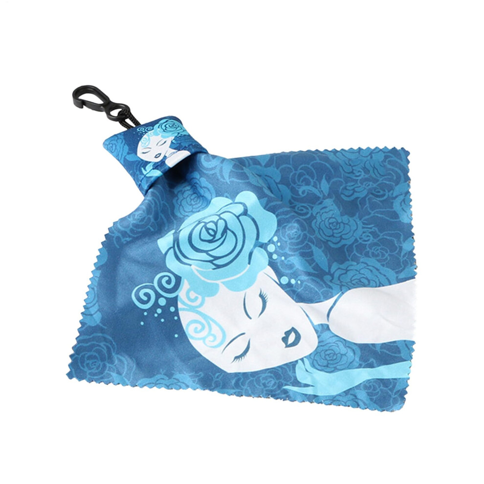 Microfiber Eyeglass Cleaning Cloth Keychain with Pouch, Floral Pattern Lens Cleaner for Glasses