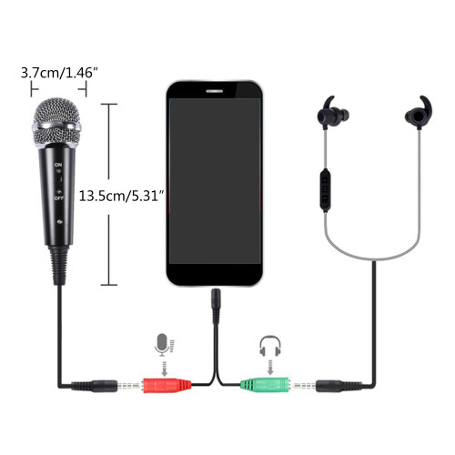 Microphone avec support et pour PC Karaoké Streaming-Noir 1