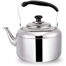 4L Stainless Steel Whistling Kettle for Stove , Fast Boiling with Ergonomic Handle, Silver