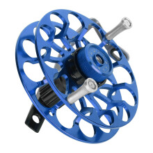 All-Metal Portable Spinning Reeling Wheel - Blue, 9.9cm, 150m